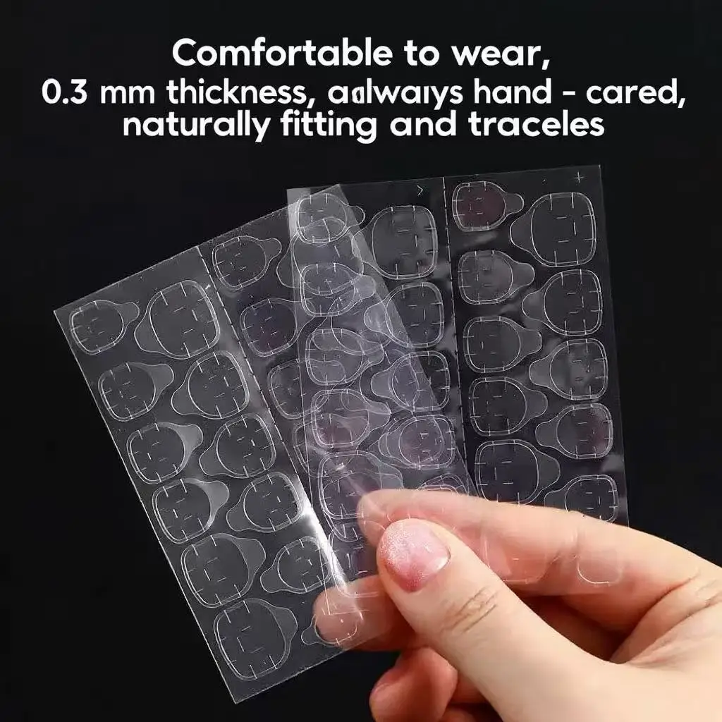 600 pçs dupla face cola etiqueta do prego abas adesivas à prova dwaterproof água respirável falso cola adesivos geléia unhas falsas dicas