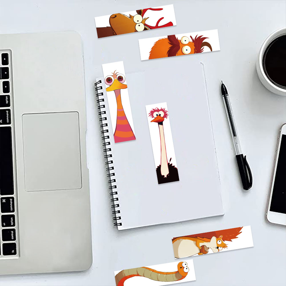 30pcs Funny Animal Bookmarks Cartoon Reading Pages Book Labeling Decoration Students Creative Gifts DIY Page Bookmarks