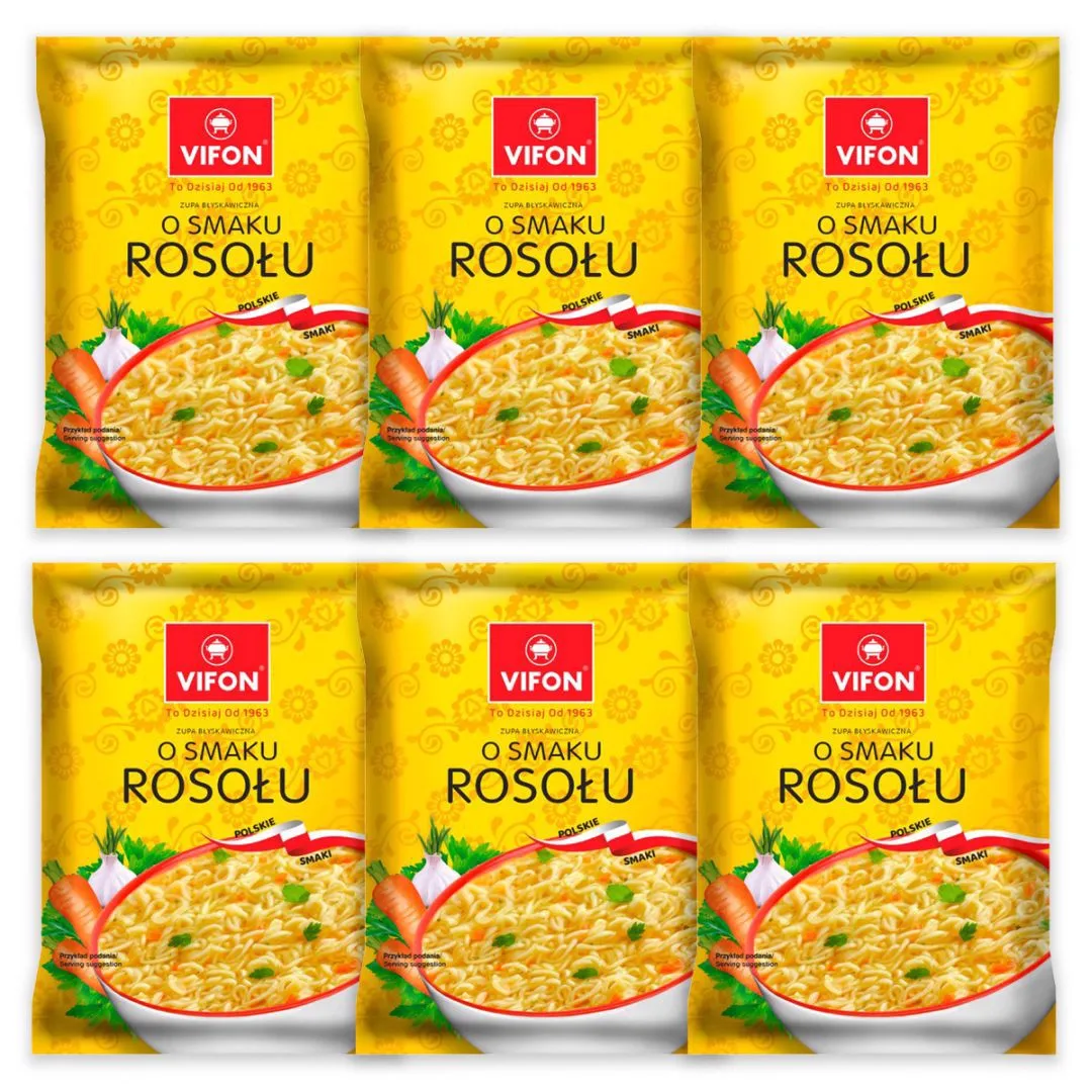 Vifon Zupa błyskawiczna o smaku rosołu 65 g x 6 sztuk