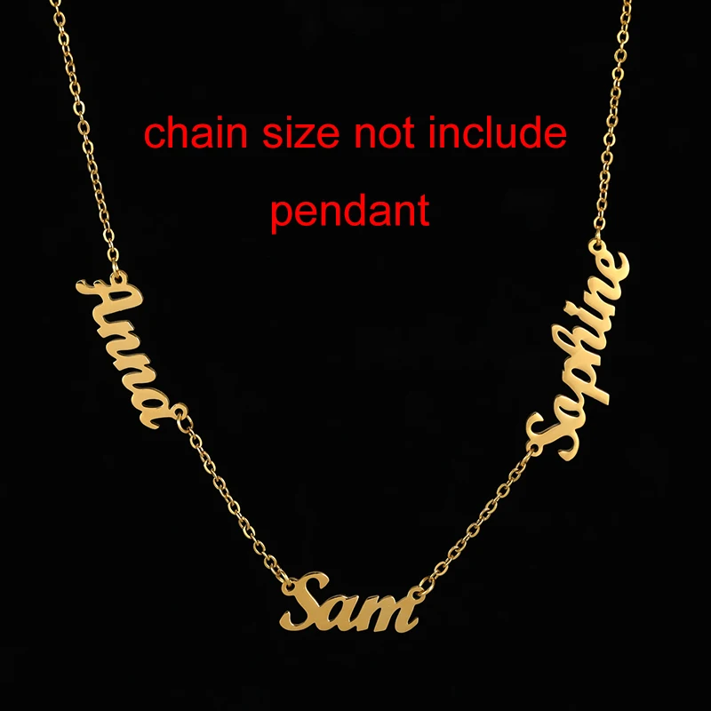 Collares con nombre personalizado múltiple, cadena de joyería, colgante con nombre, collar de Color dorado para mujeres y hombres, regalos de acero inoxidable