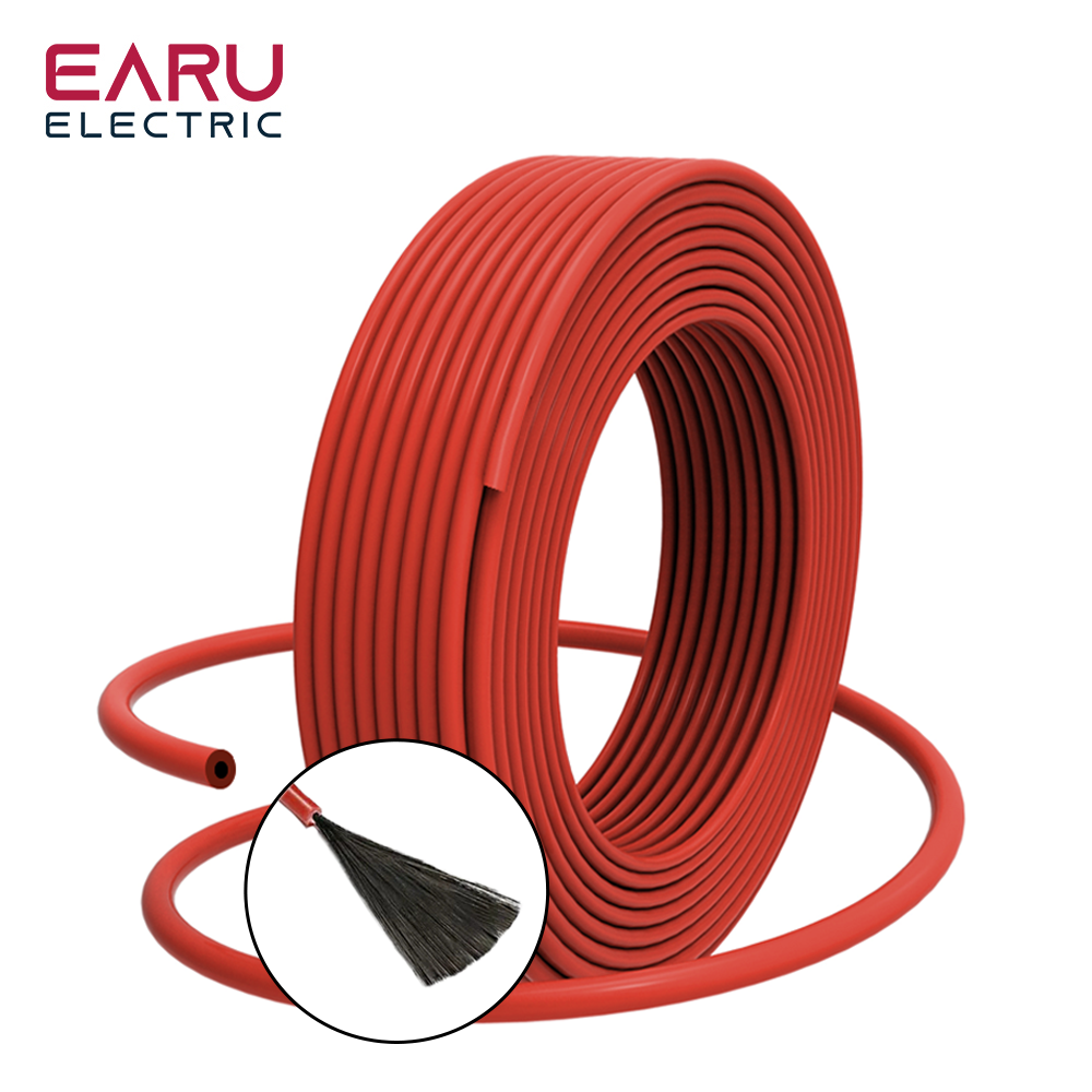 炭素電気暖房ケーブル,赤外線床暖房ケーブル,3.0mm, 12k,330hm/m, 5 m-100 m