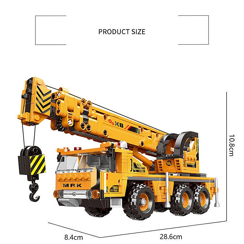 City Technical MOC รถ WheelLoader รถ Heavy Mining รถบรรทุกเครน Building Blocks DIY วิศวกรรม Excavator อิฐของเล่นสําหรับเด็ก