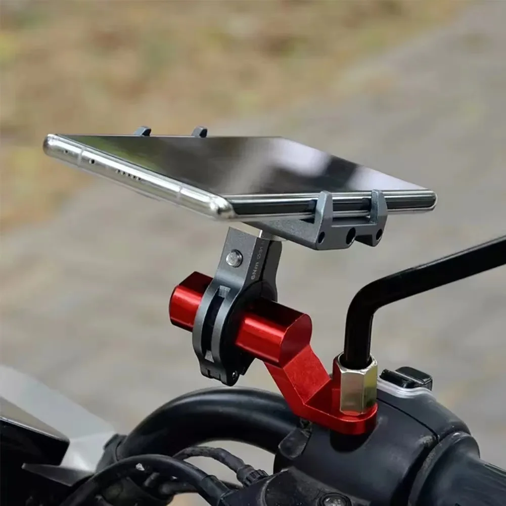 Soporte extensor de aluminio para motocicleta, Scooter, ATV, soporte de extensión para montaje de espejo retrovisor para fijación de foco, soporte para teléfono