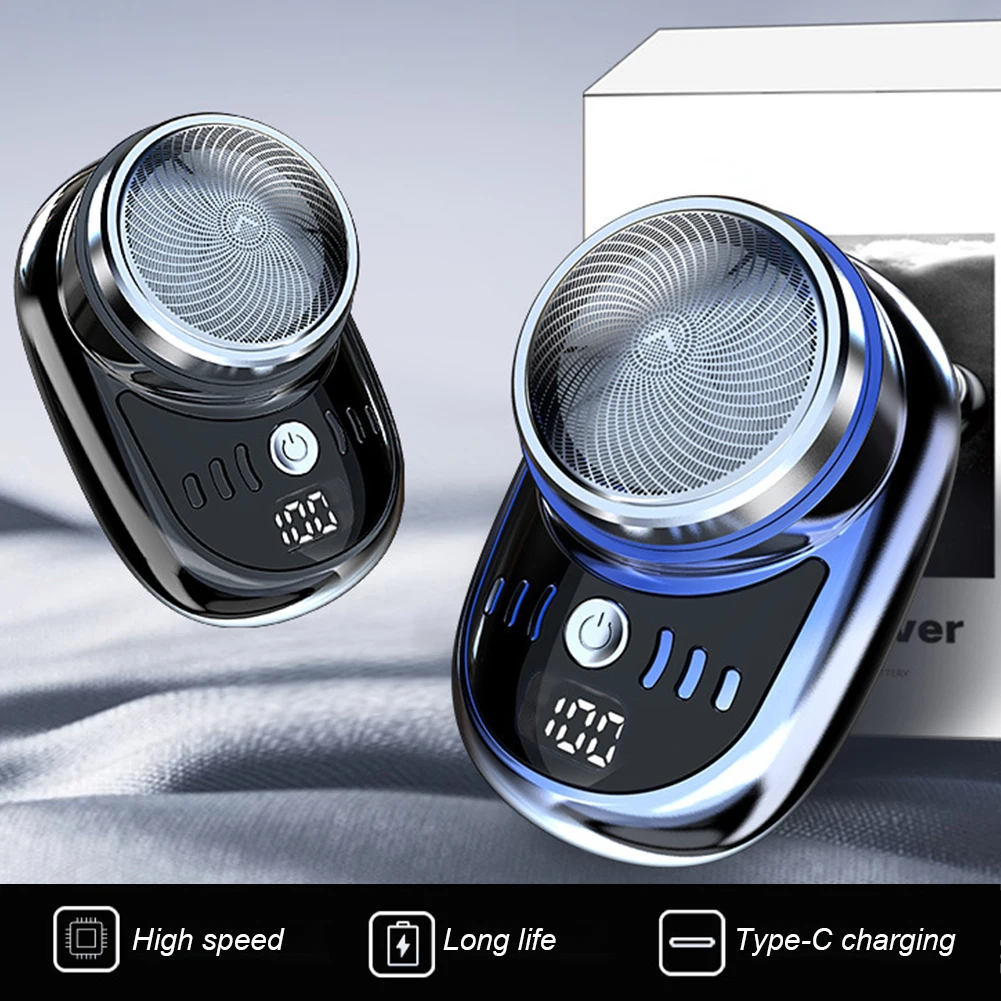 Men Vehicle Mounted Shaver USB Charging Face Beard Trimmer with Digital Display Shaving Face Beard Razor Washable Car Home Razor