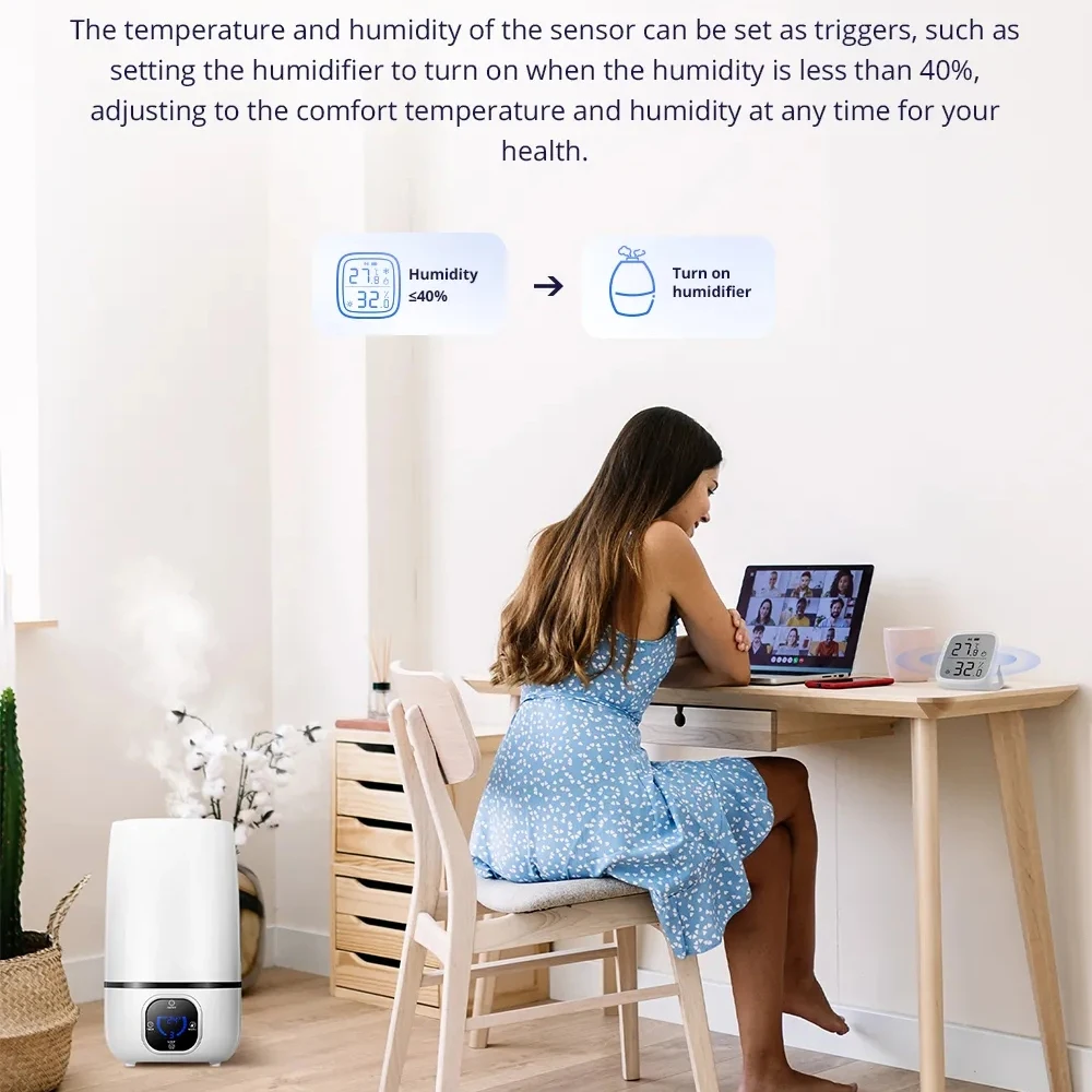Sonoff SNZB-02D zigbee 3.0 sensor de temperatura de umidade tela lcd ewelink app monitoramento em tempo real trabalho com alexa google casa