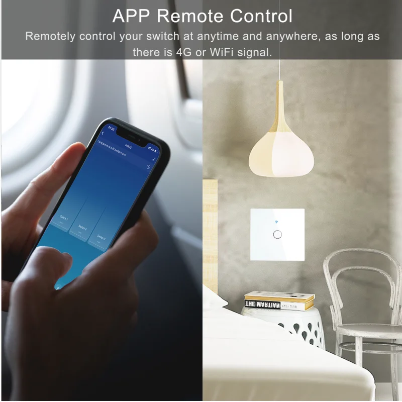 AXUS-interruptores de pared Tuya Smart Life Home WiFi, Control remoto inalámbrico por Sensor táctil, 86 Wifi, interruptor inteligente Alexa y Google Home