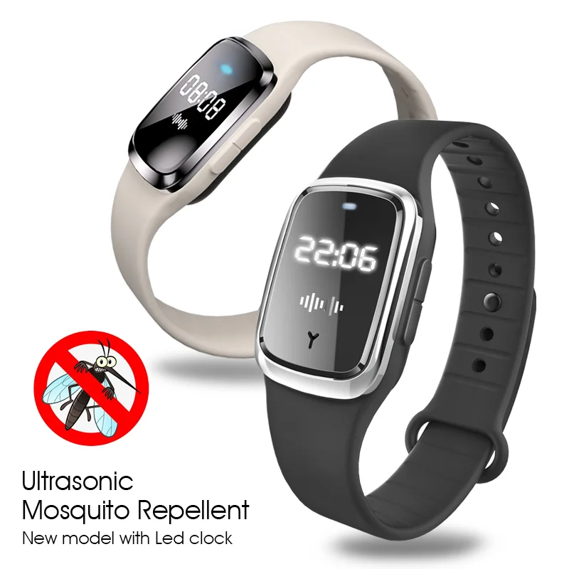 New Ultrasonic High-Tech Mosquitoes Repeller Bracelet Wristband Indoor Outdoor 3 Gear Bracelet Anti Mosquitoes Bite Wristband