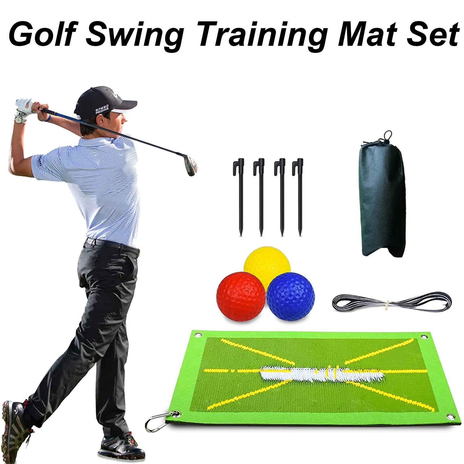 Tapete de treinamento de golfe para detecção de balanço, caminho de rebatidas, prática de feedback, equipamento de auxílio à formação, esteira de rastreador de balanço