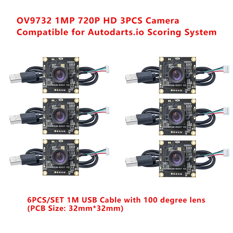 HBVCAM OV9732 100 degrees 3PCS 1MP Camera Module For Autodarts Scoring System