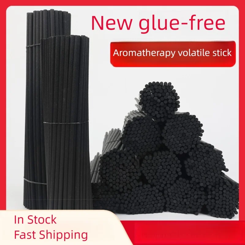50 Pcs/Pack 3mm*20cm Diffuser Sticks , Fragrance Refill Black Fibre Reed Thick Aromatherapy Diffuser Sticks for Diffuser Oils