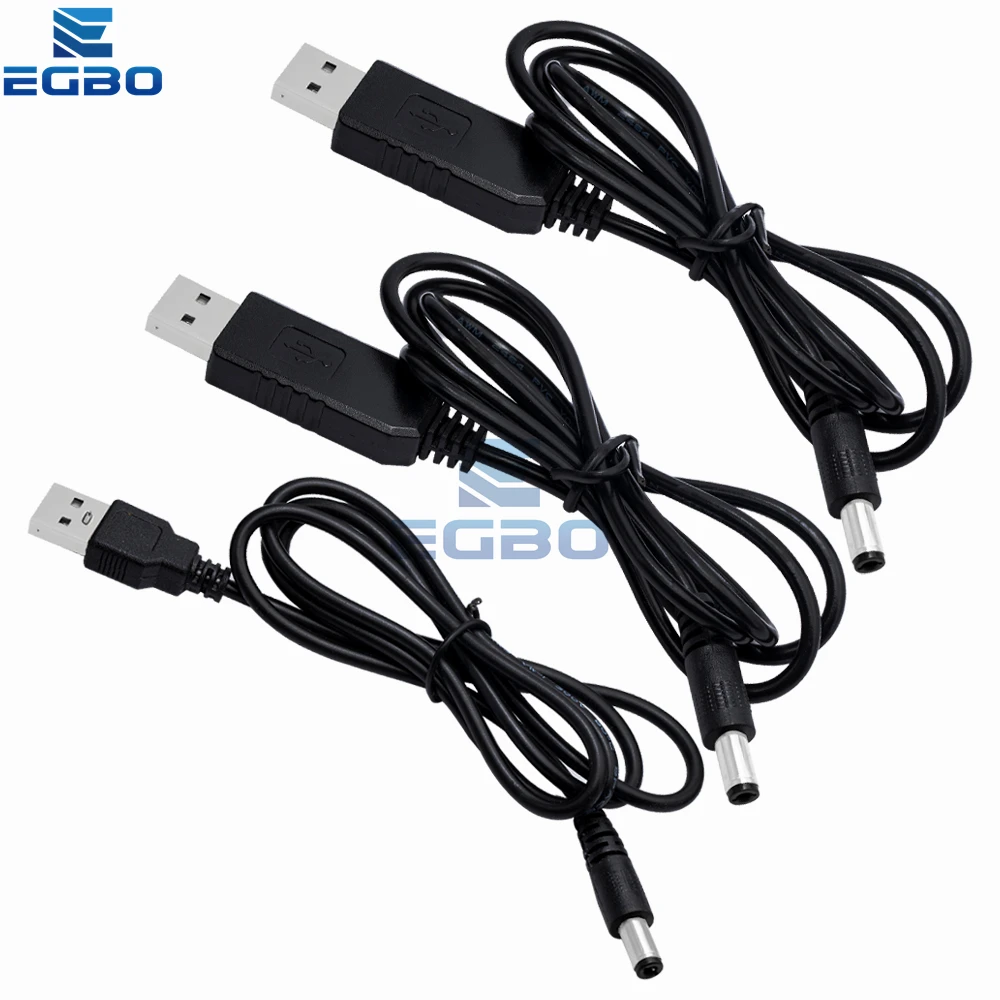 EGBO USB Power Boost Line Dc 5v a Dc 9v / 12v Step Up Modulo Convertitore USB Cavo Adattatore Spina 2.1x5.5mm