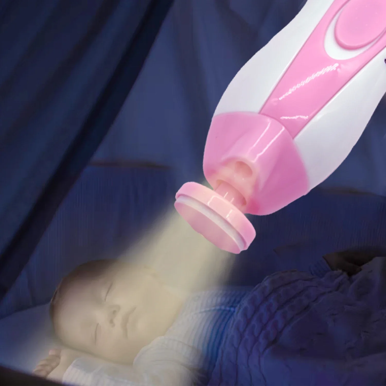 Elektrische Baby-Nagelfeile, Nagelknipser, Kleinkind-Zehennagel-Pflegeset, Nagelschere, Blau, Rosa, Jungen und Mädchen, sicher, um die Hände nicht zu verletzen