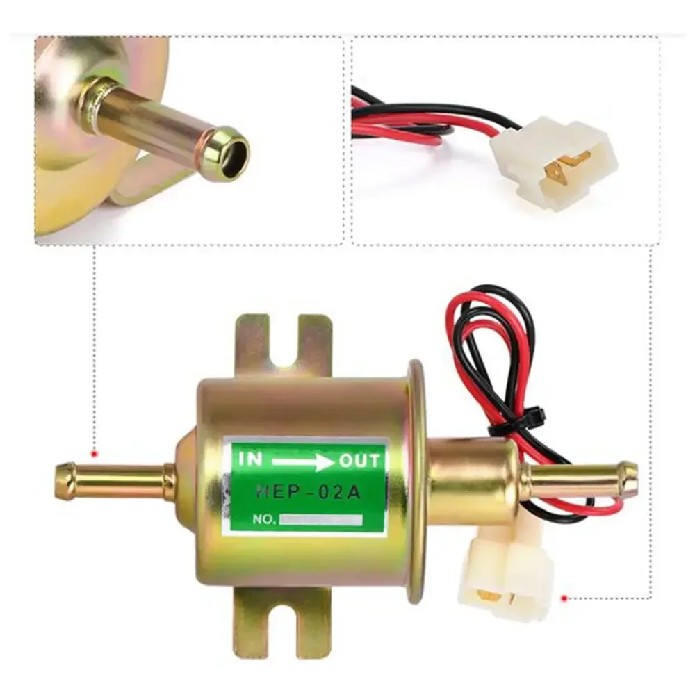 12 V/24 V ユニバーサル電動燃料ポンプ低圧ボルト固定ワイヤーディーゼルガソリン HEP-02A 車のキャブレターオートバイ ATV
