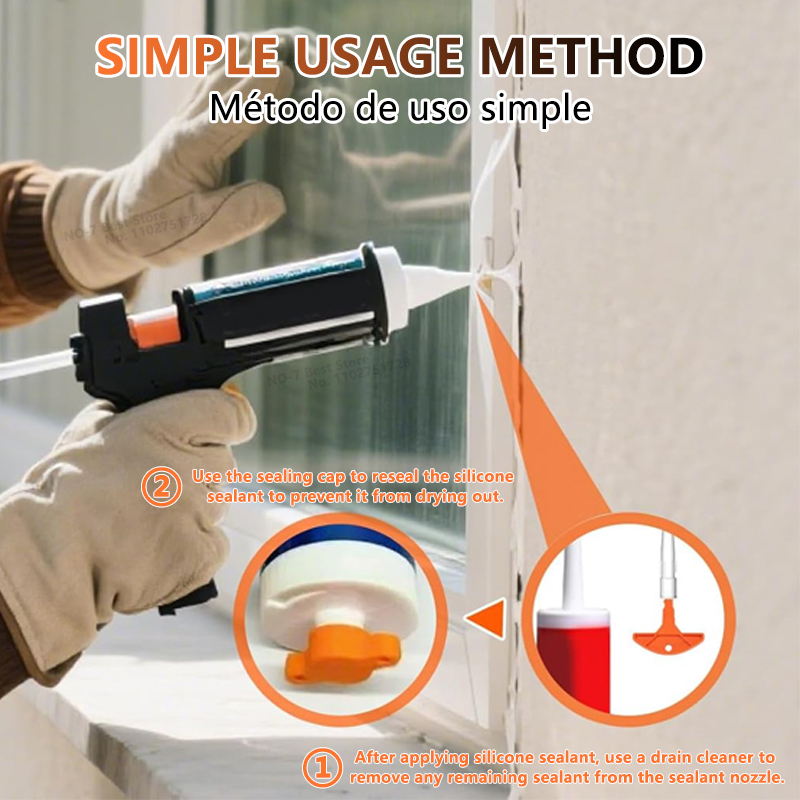 Universal Sealant Saver Cap and Glue Nozzle Cleaner, Anti-Drying Silicone Caulk Tube Cover for Standard Caulking Guns DIY Tools