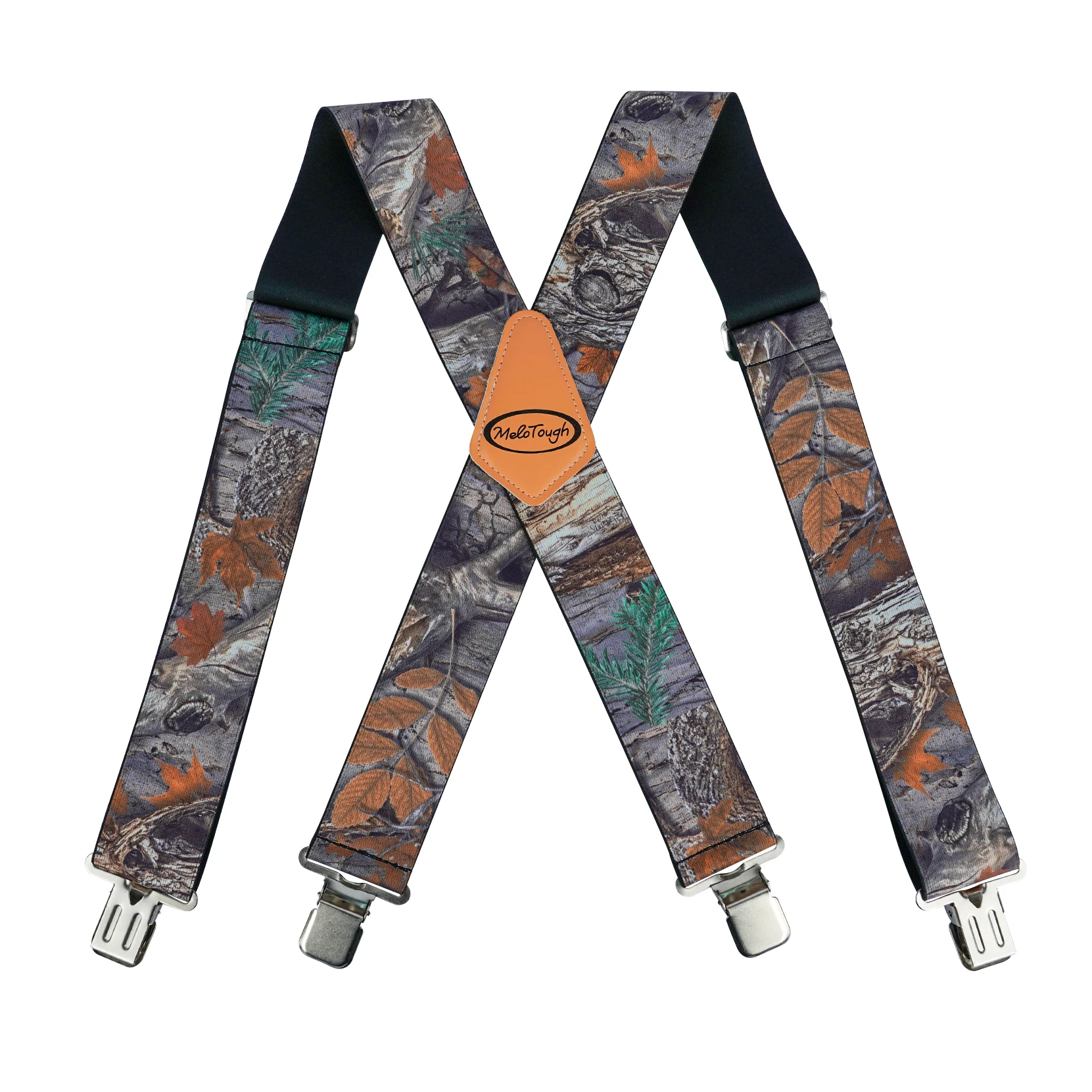 MELOTOUGH Men's Suspenders Fully Elastic 2 Inch Wide X Back Heavy Duty Work Suspenders Tool Belt Suspenders Man Suspend