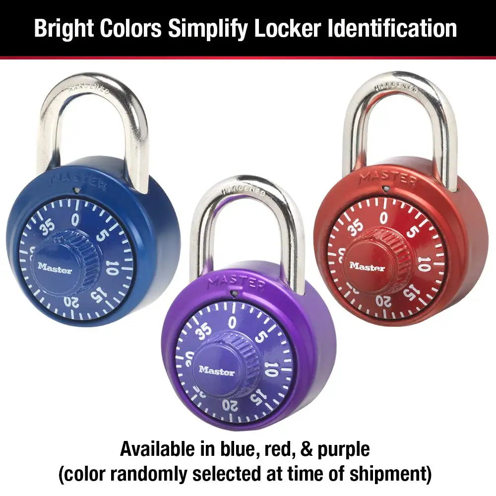 Master Lock 1530DCM Combination Locker Rotate Password Lock Combination Padlock Rotation Lock for Gym and School Lockers Color