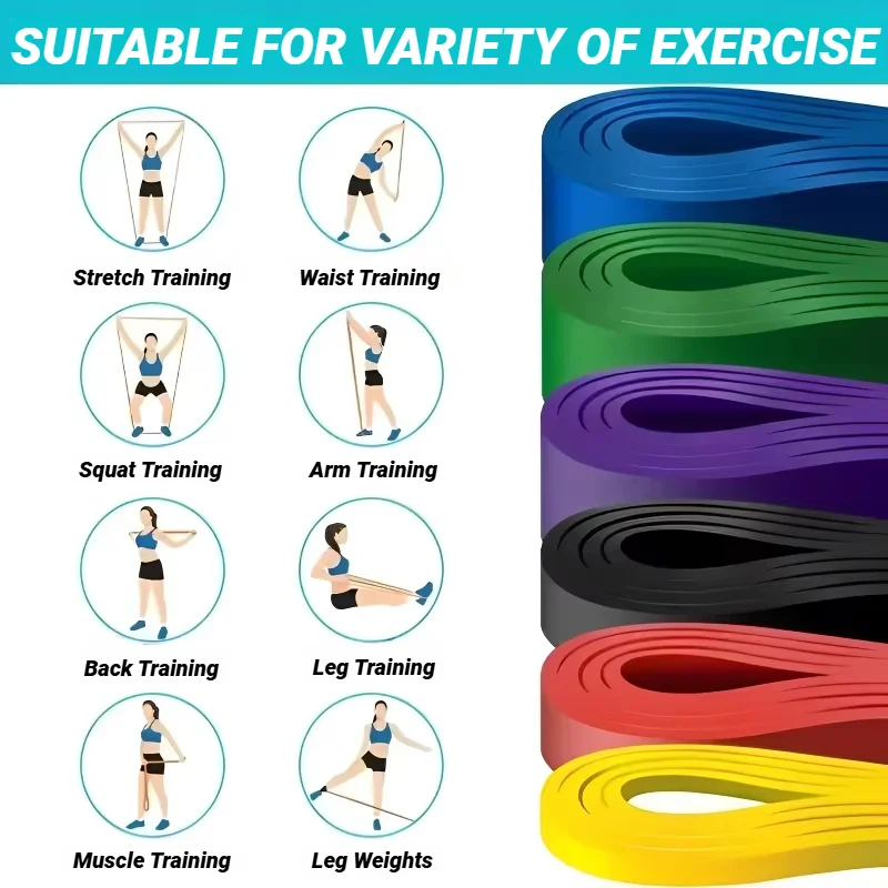 Allenamento Pilates Fascia di resistenza in lattice Esercizio elastico per la forza sportiva Pull Up Assist Attrezzatura per il fitness resistente Tirare resistente