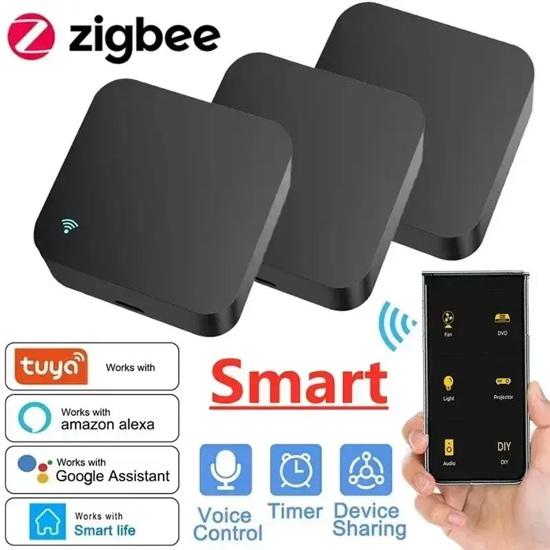Zigbee-mando a distancia Universal para el hogar, dispositivo con WiFi, infrarrojos, para TV, DVD, funciona con Google Home