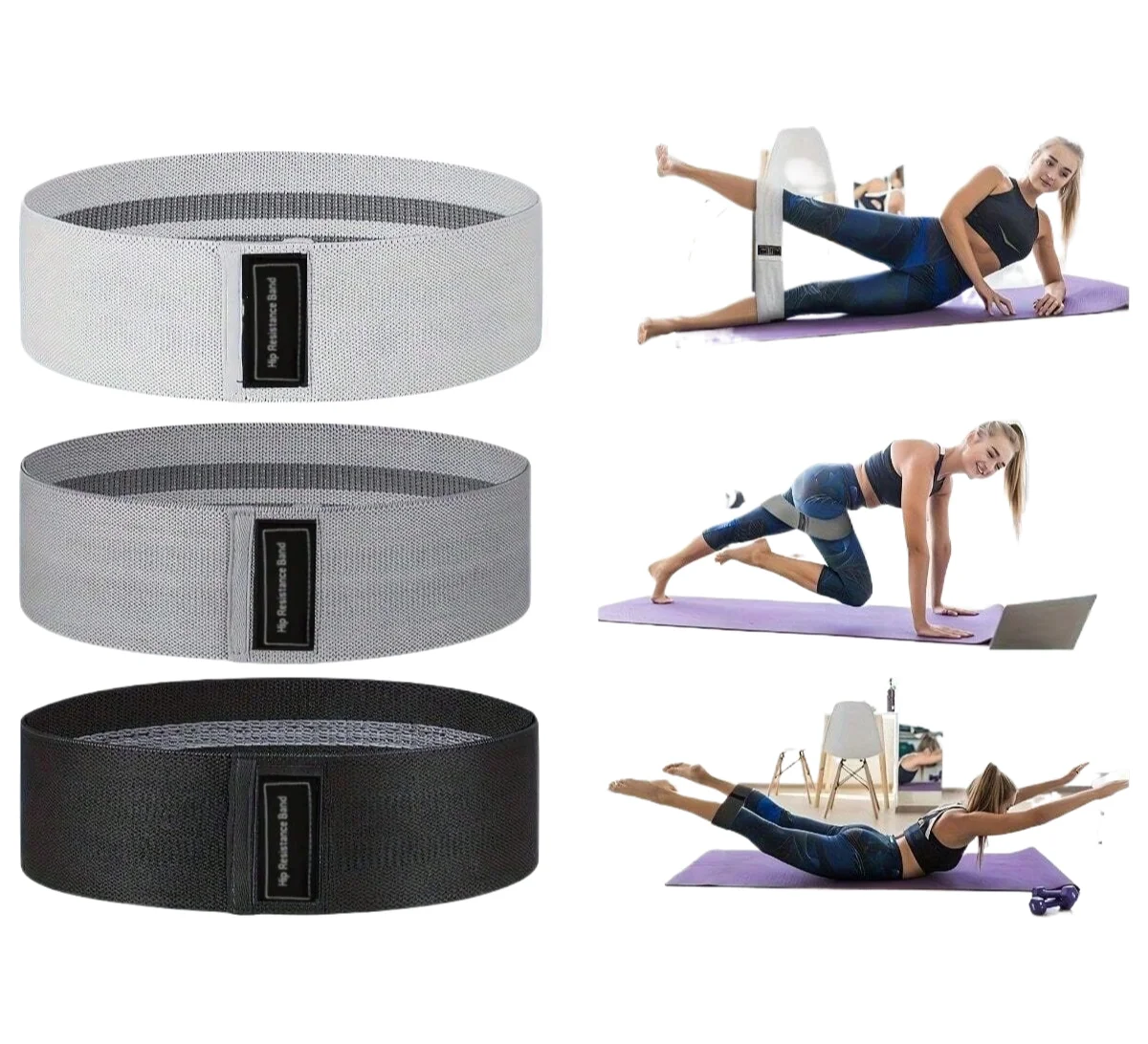 Fasce per bottino per anca resistenti al tessuto Glute Coscia Fasce elastiche per allenamento Squat Circle Stretch Strisce fitness Loop Attrezzatura da palestra per yoga