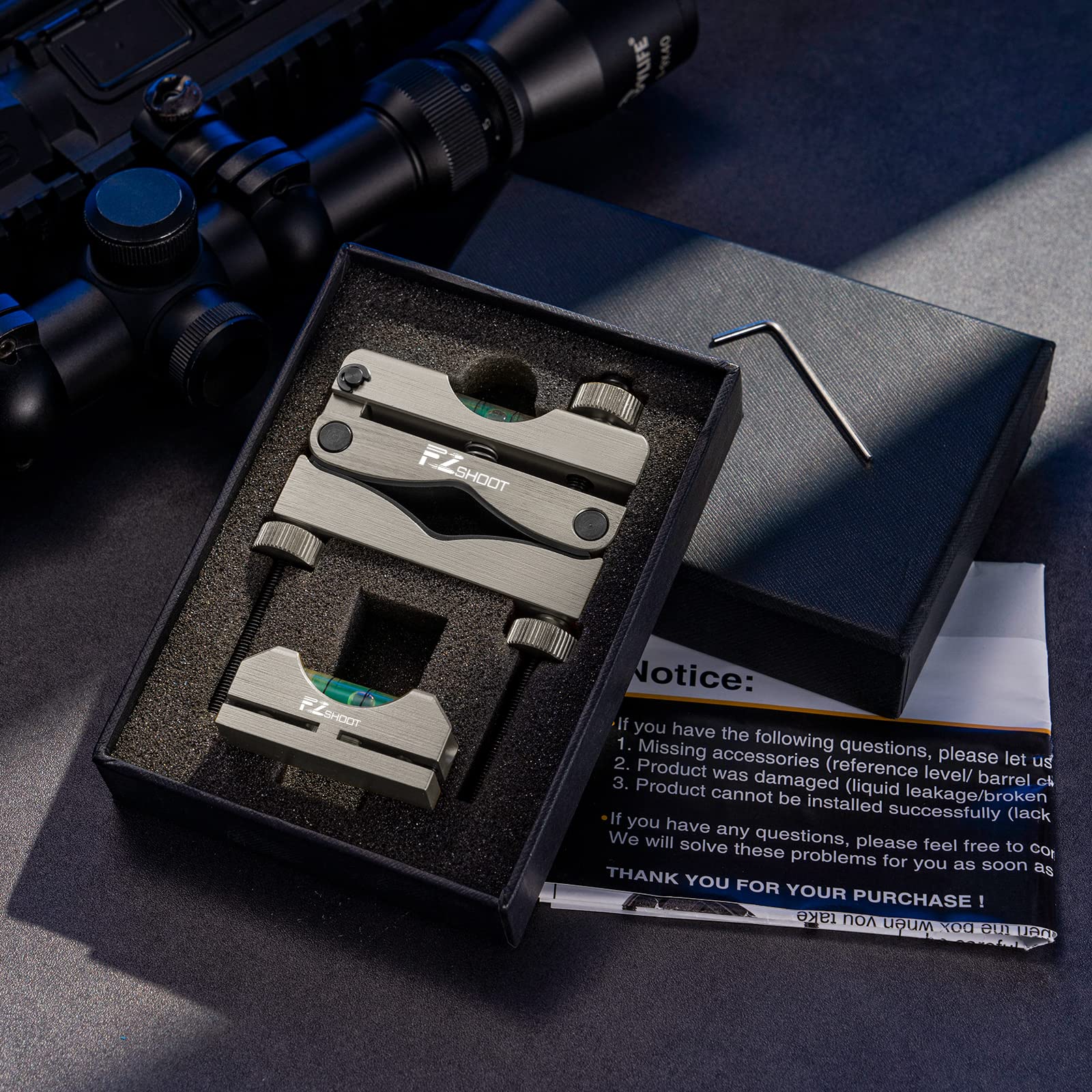 EZshoot Scope Leveling Kit with High-Precision Bubble System Magnetic Universal Storage Case for Equipment and Maintenance