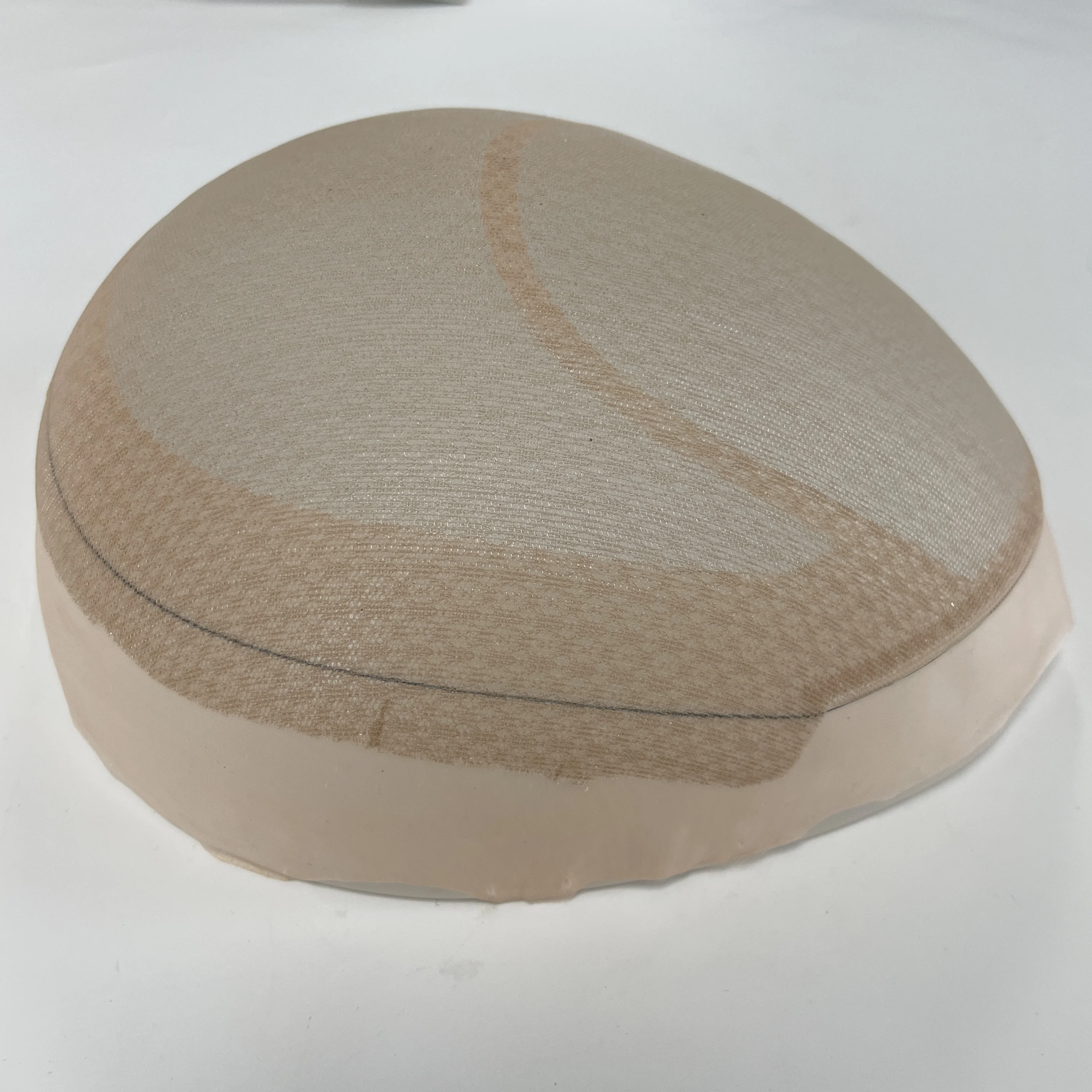 Base de gorro de Peluca de PU de doble capa para hacer Topper de tupé para hombres
