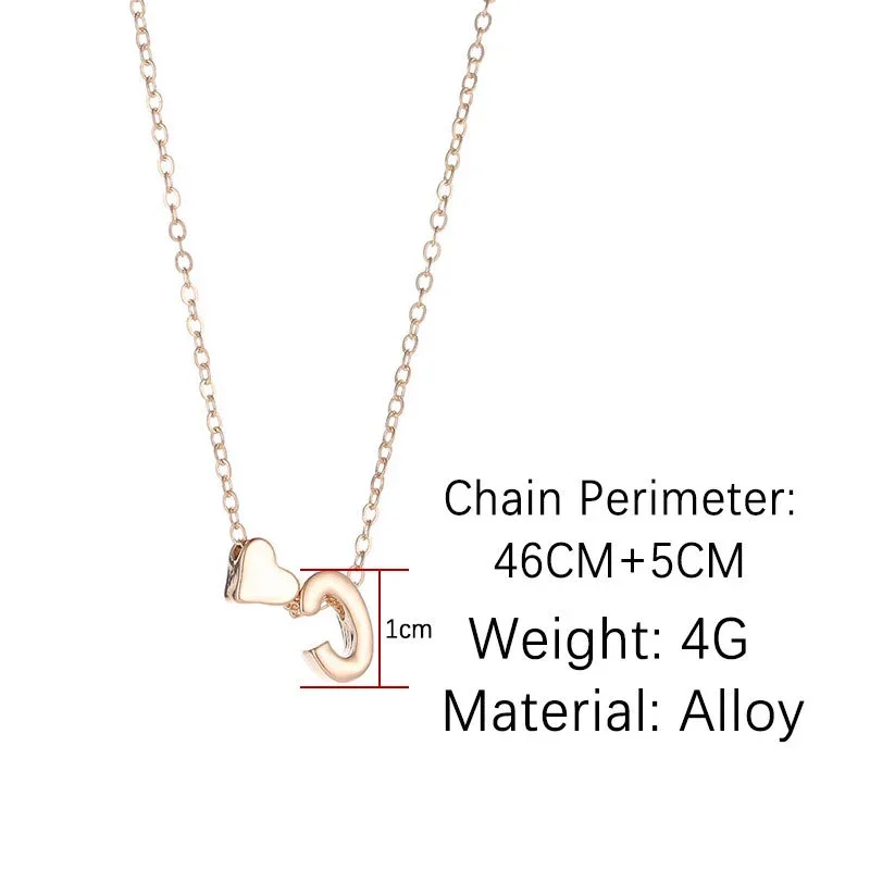 SUMENG-collar con inicial delicada de corazón pequeño para mujer, Gargantilla con nombre de letra de Color dorado y plateado, joyería colgante, regalo