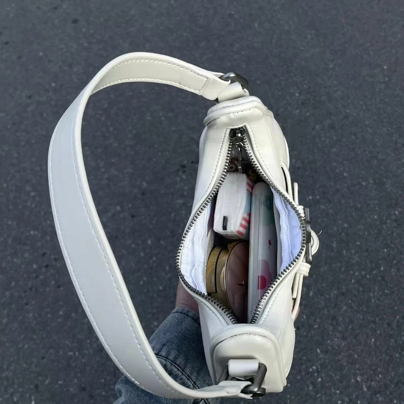 Frenchbag กระเป๋าสะพายข้างสำหรับผู้หญิง, กระเป๋าสตรีสะพายไหล่ข้างเดียวหนัง PU ที่ได้รับความนิยมในปีนี้