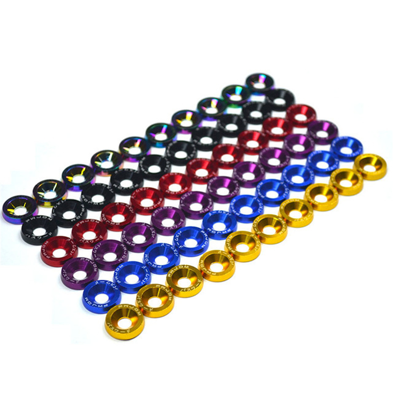 EAFC-extensiones hexagonales para modificación de coche, paquete de 10, M6 JDM, arandela de guardabarros, parachoques, tornillos cóncavos para motor, arandelas de guardabarros, pernos de placa de matrícula
