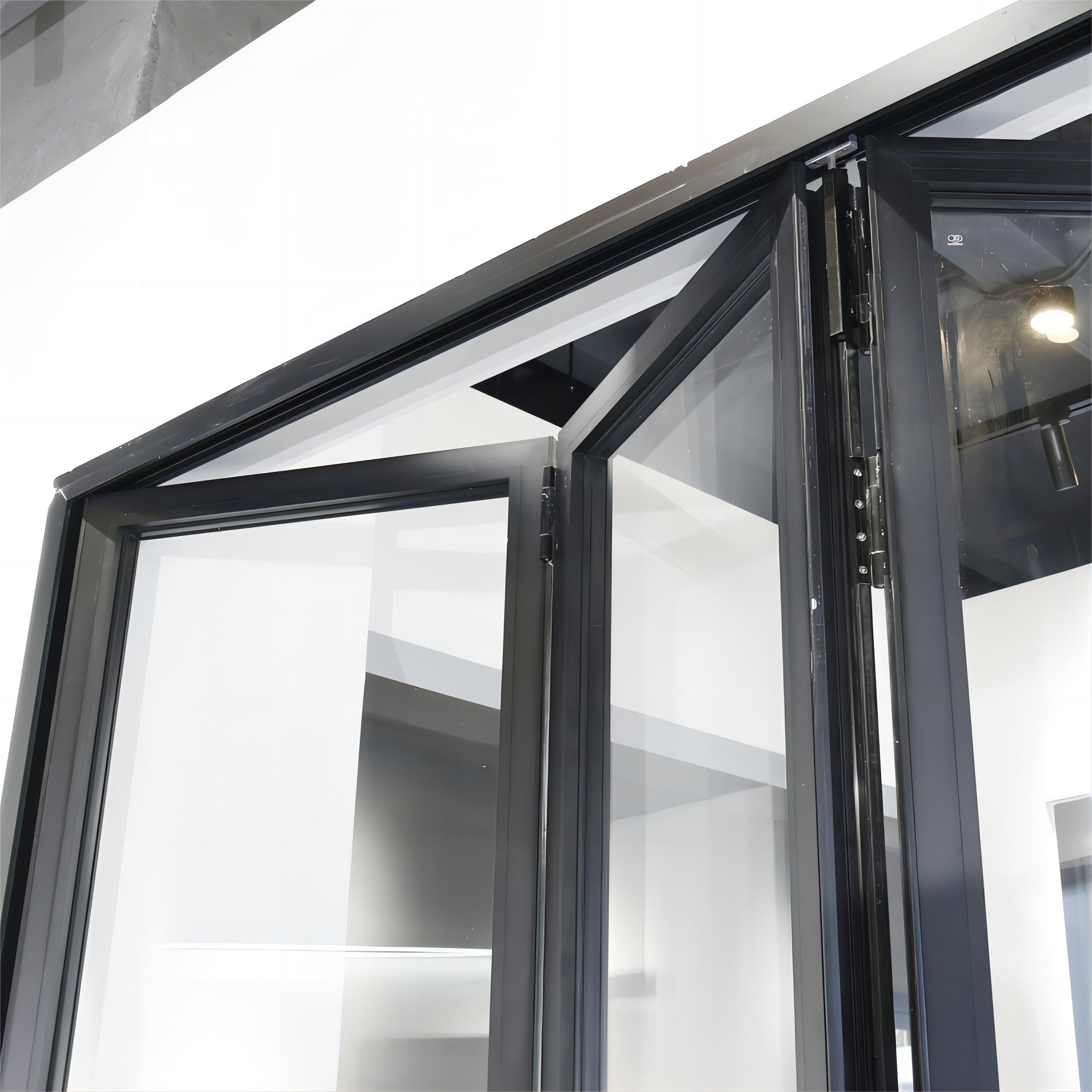 Sixinalu-Porte accordéon pliante en verre du Guatemala à double vitrage, rupture thermique, profil en aluminium, cadre en alliage, sur mesure, 1.6mm