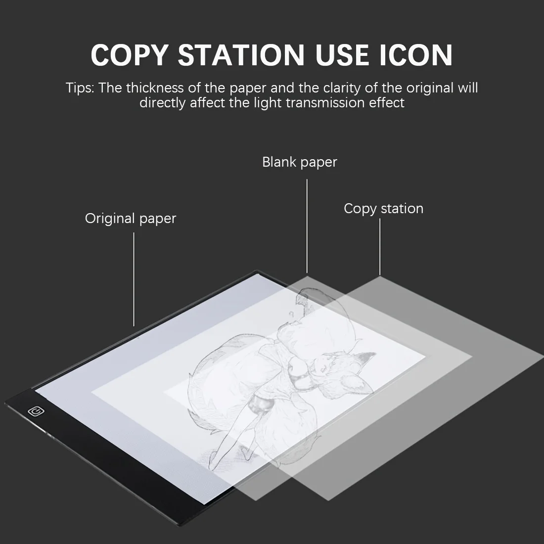 LED วาด Copy Pad ตารางภาพเคลื่อนไหวภาพวาดของเล่นเพื่อการศึกษา 3 ระดับ Dimmable BOARD ของขวัญปรับ Notepad สําหรับเด็ก