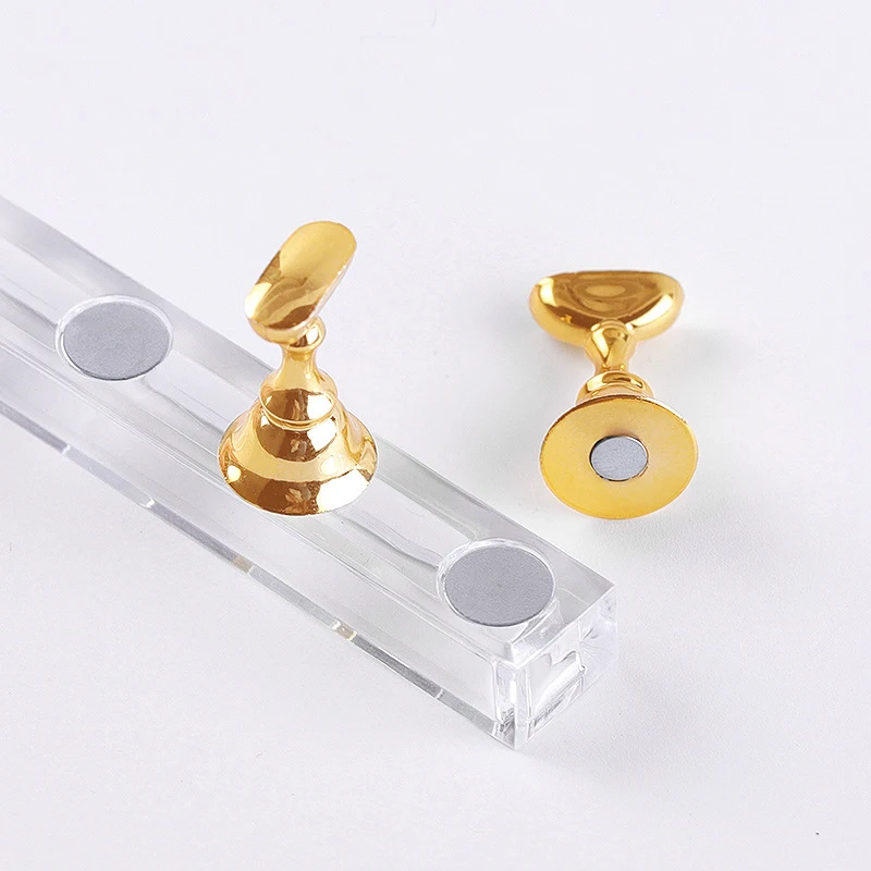 5/30 unids/set soporte magnético para uñas punta de uñas postizas soporte de práctica soporte de Base de cristal exhibición de Arte de uñas para salón de arte DIY y práctica