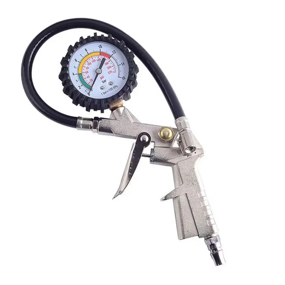 Multi-Purpose Tire Pressure Gun - Heavy-Duty Inflator Gauge for Auto, Motorcycle, SUV Tires & Air Compressor Systems