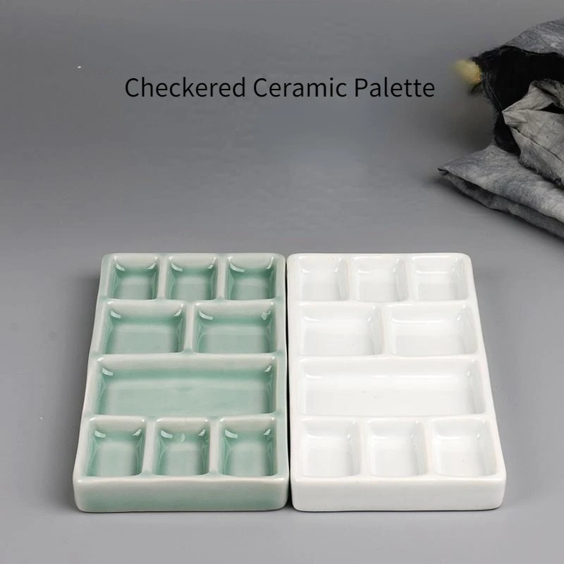 Keramik Quadratische Palette Multi-grid Aquarell Ölfarbe Tablett Erwachsene Anfänger Tragbare Kunst Liefert Jingdezhen Abfeuern