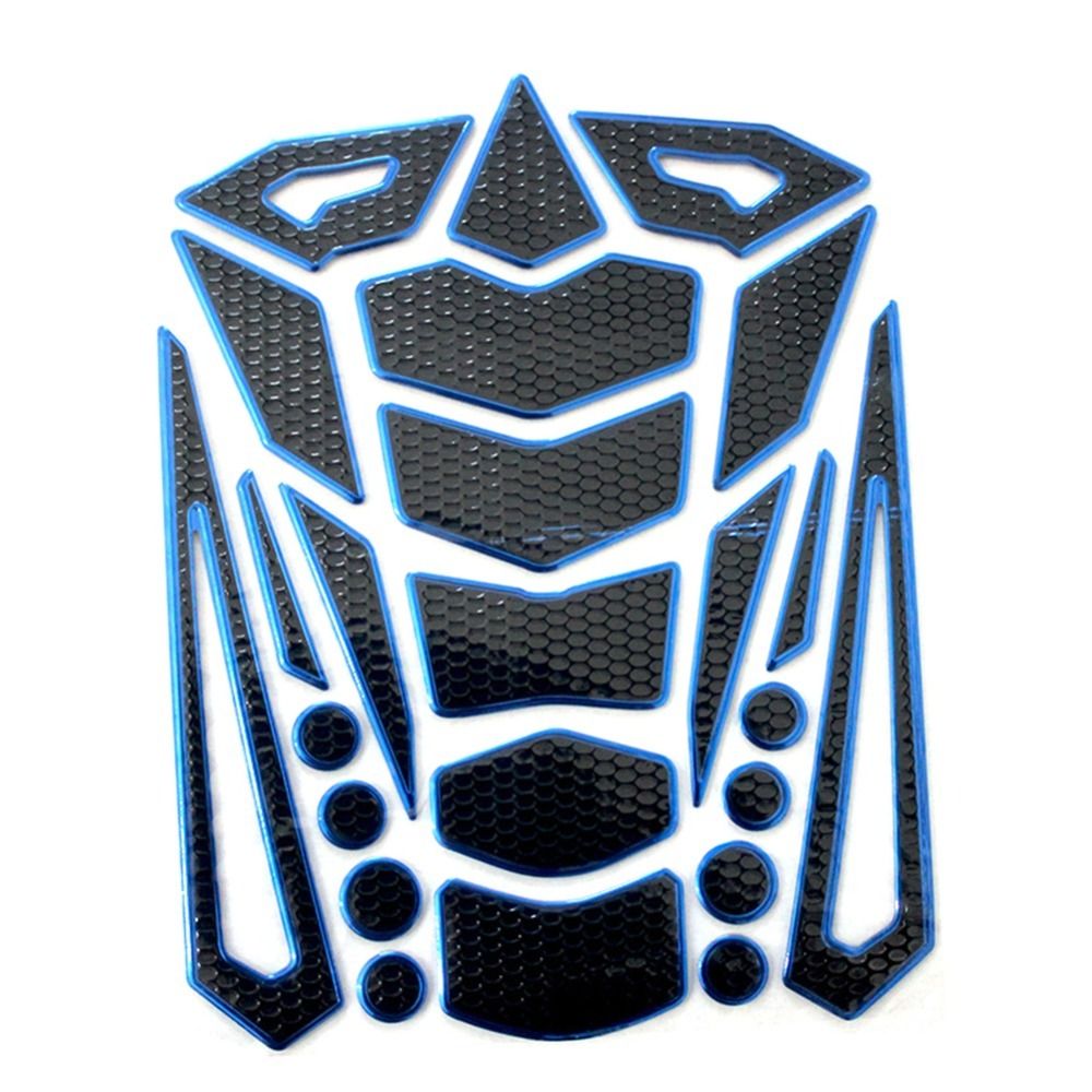 1Pc Motorcycle Fuel Tank Stickers 3D Fish Bone Decals Coloful Edge Scratch-proof Car Decoration Modification Accessories