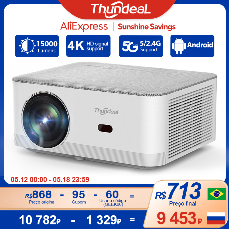 ThundeaL TD92Pro Mini proyector Full HD 1080P proyector 5G WiFi Android 4K Video TD92 Pro proyector portátil película 3D cine en casa