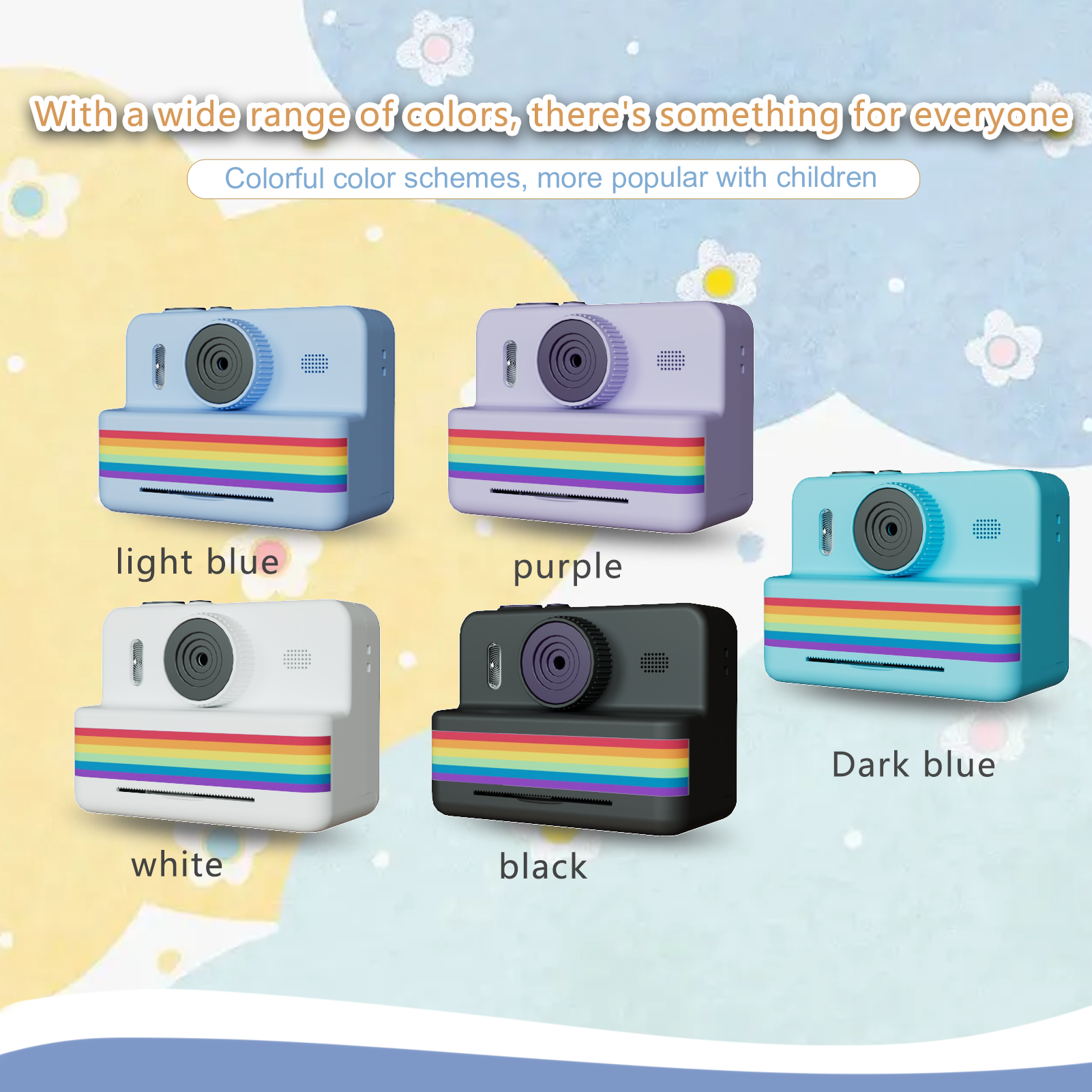 2,8-inch scherm instant printen speelgoedcamera met 32 GB SD-kaart, 3 rollen printpapier, draagbare high-definition camera, insta