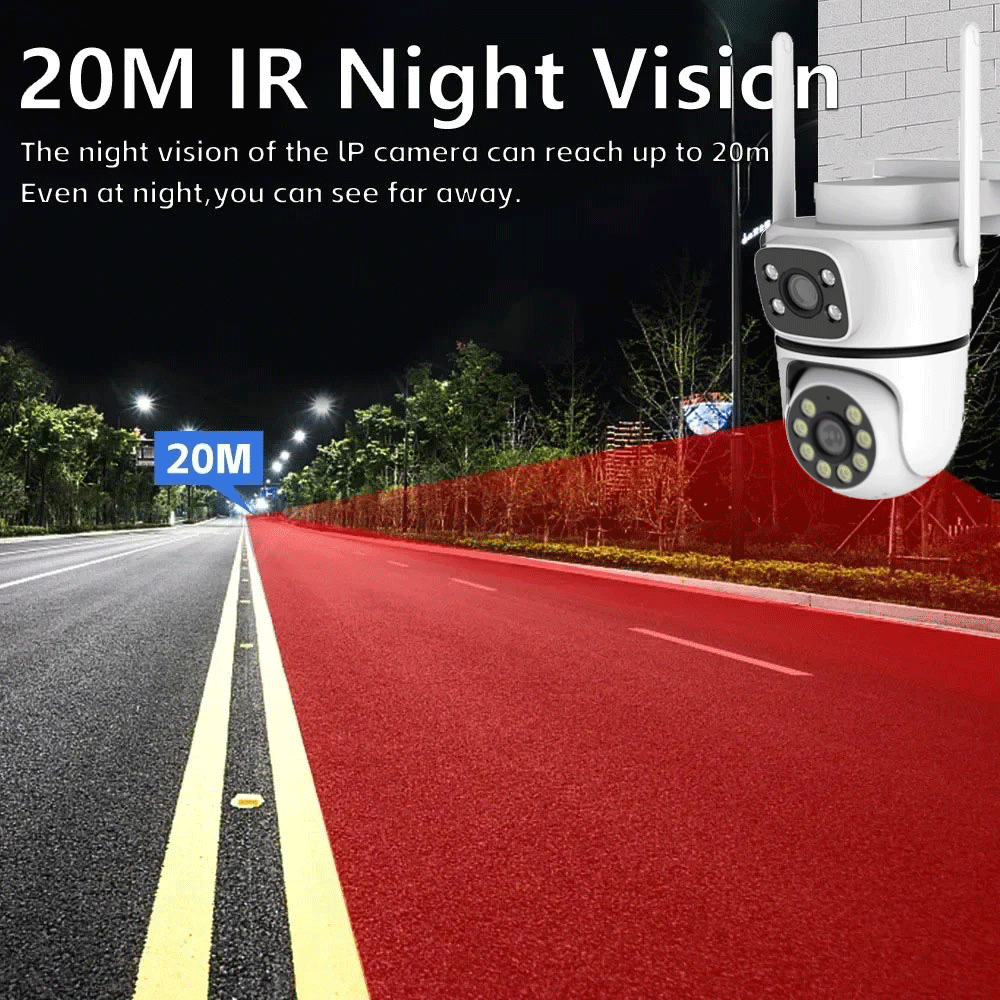 10MP Tuya Wifi PTZ Camera 4K Dual Lens Dual Screen Security Camera IR Human Detection Outdoor Wireless Surveillance 10X Zoom Cam