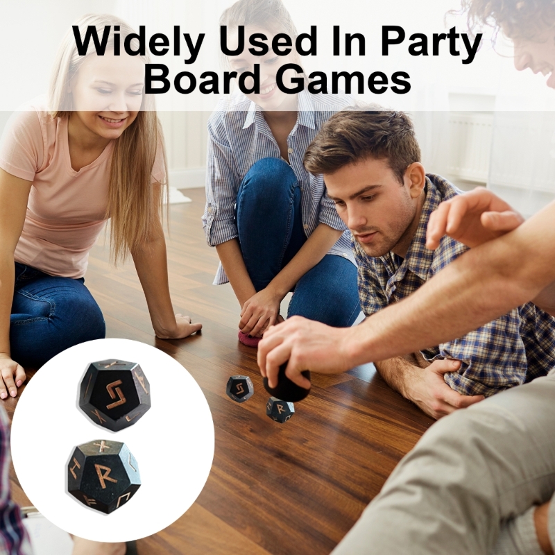 652D 2 Cái Xúc Xắc Chiêm Tinh Gỗ Xúc Xắc Đa Diện Xúc Xắc Rune 12 Mặt