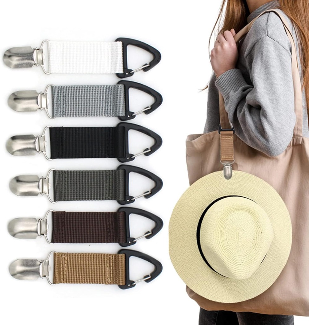Outdoor travel straw hat clip Portable hat companion bag clip Multi-purpose outdoor glove organizer