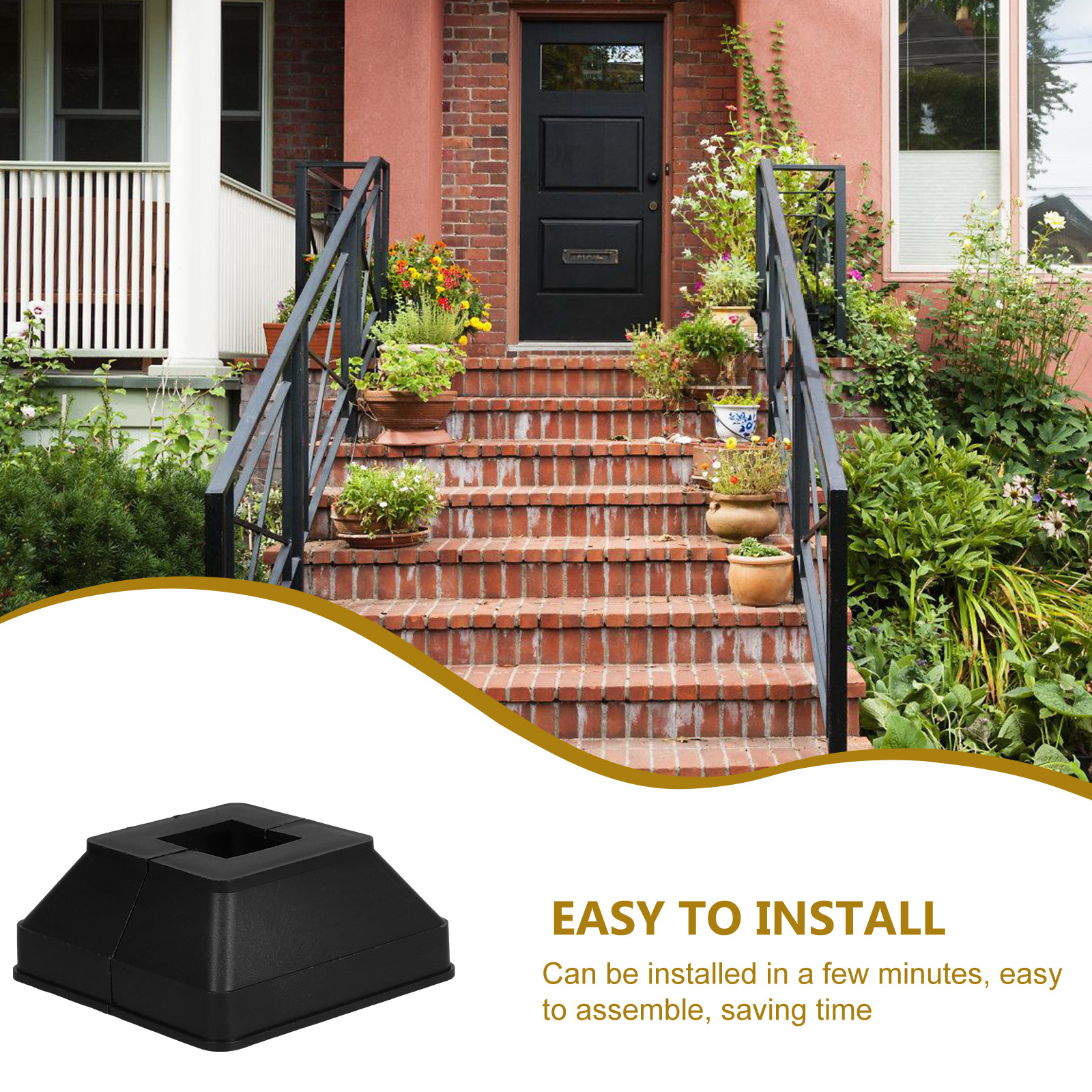 8 pçs 20x20 corrimão pé capa de plástico pós base saia decorativa pós capa para cerca varanda escada trilhos reparação