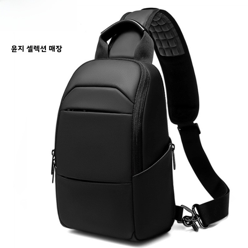 Men's Casual Crossbody Bag Waterproof Cycling Backpack Functional Single Shoulder Bag Leisure Chest Bag Street Trend Pure Color