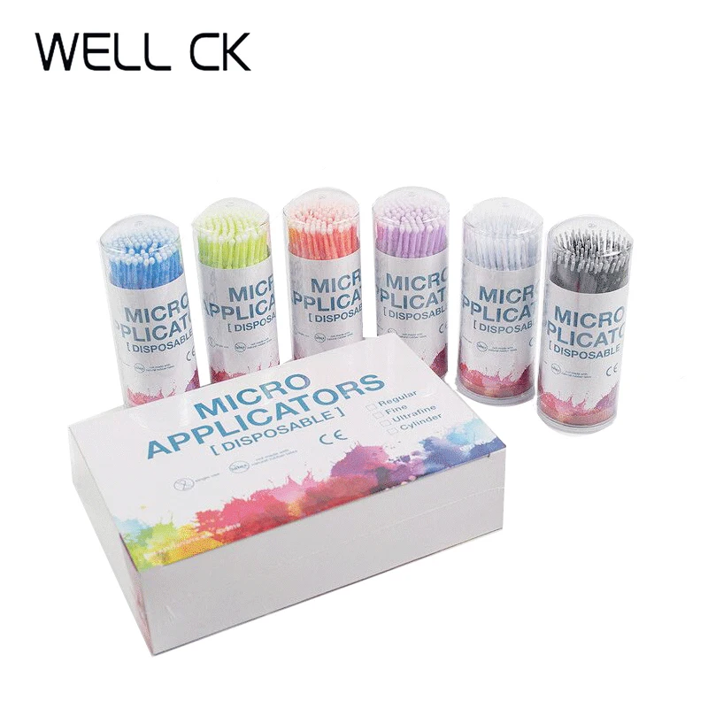 100 Cái/Chai Nha Khoa Dùng Một Lần Micro Cọ Applicators Micro Bàn Chải Nha Khoa Odontologia Nối Dài Dụng Cụ