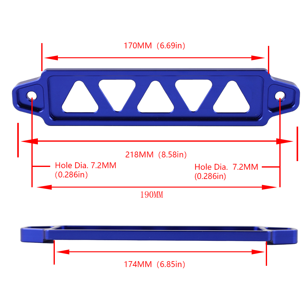 218 ミリメートル / 190 ミリメートルアルミユニバーサルバッテリー自動バッテリータイダウンマウントホルダーブラケットブレースバーホンダシビック EK EG