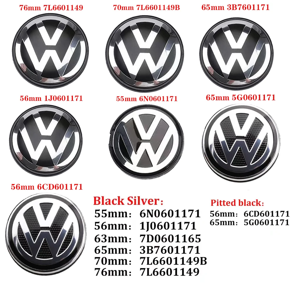 4pcs 55mm 56mm 63mm 65mm 70mm 76mm Car Wheel Center Caps Hubcap Cover for Vw MK5 Golf Passat styling 3B7601171