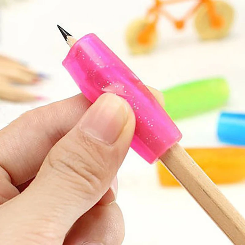 4 Cái/Túi Nhiều Màu Sắc Silicone Bút Cho Bé Tập Viết Chữ Dụng Cụ Thiết Bị Hiệu Chỉnh Cá Bút Chì Nắm Viết Viện Trợ Cầm Văn Phòng Phẩm
