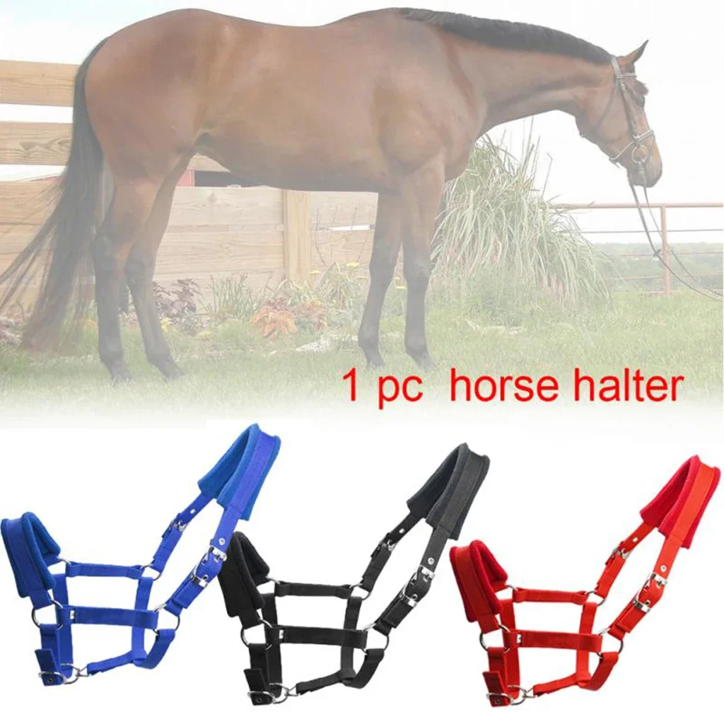 Brida Halter de caballo de poni acolchada suave, Collar de cabeza para montar a caballo, accesorios para cabeza occidental