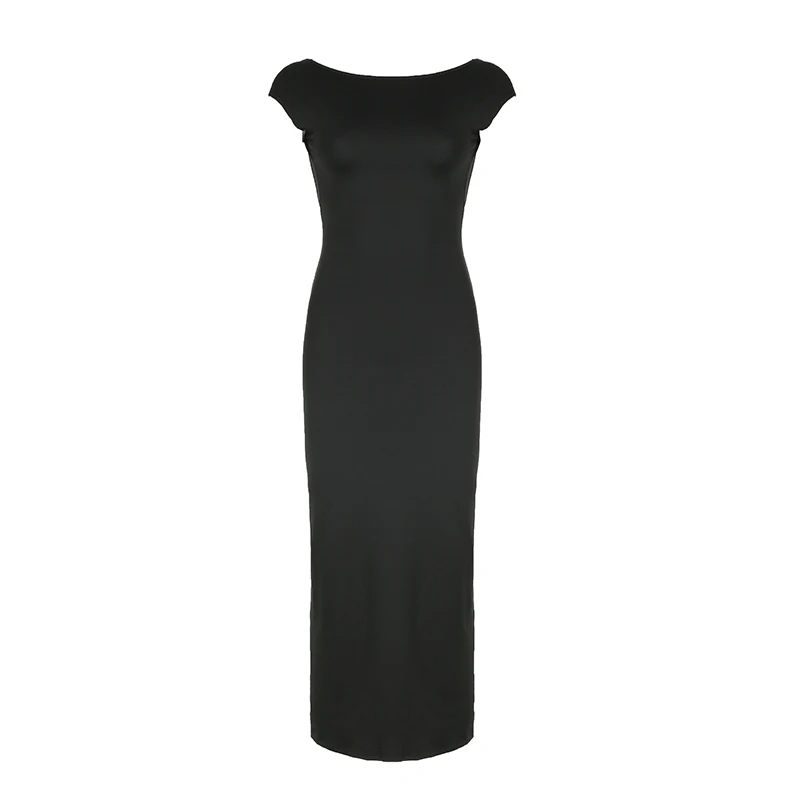 Biikpiik sexy sem costas hip envoltório vestido feminino casual sólido manga curta fino ajuste vestido de noite conciso elegante vestidos de festa na moda