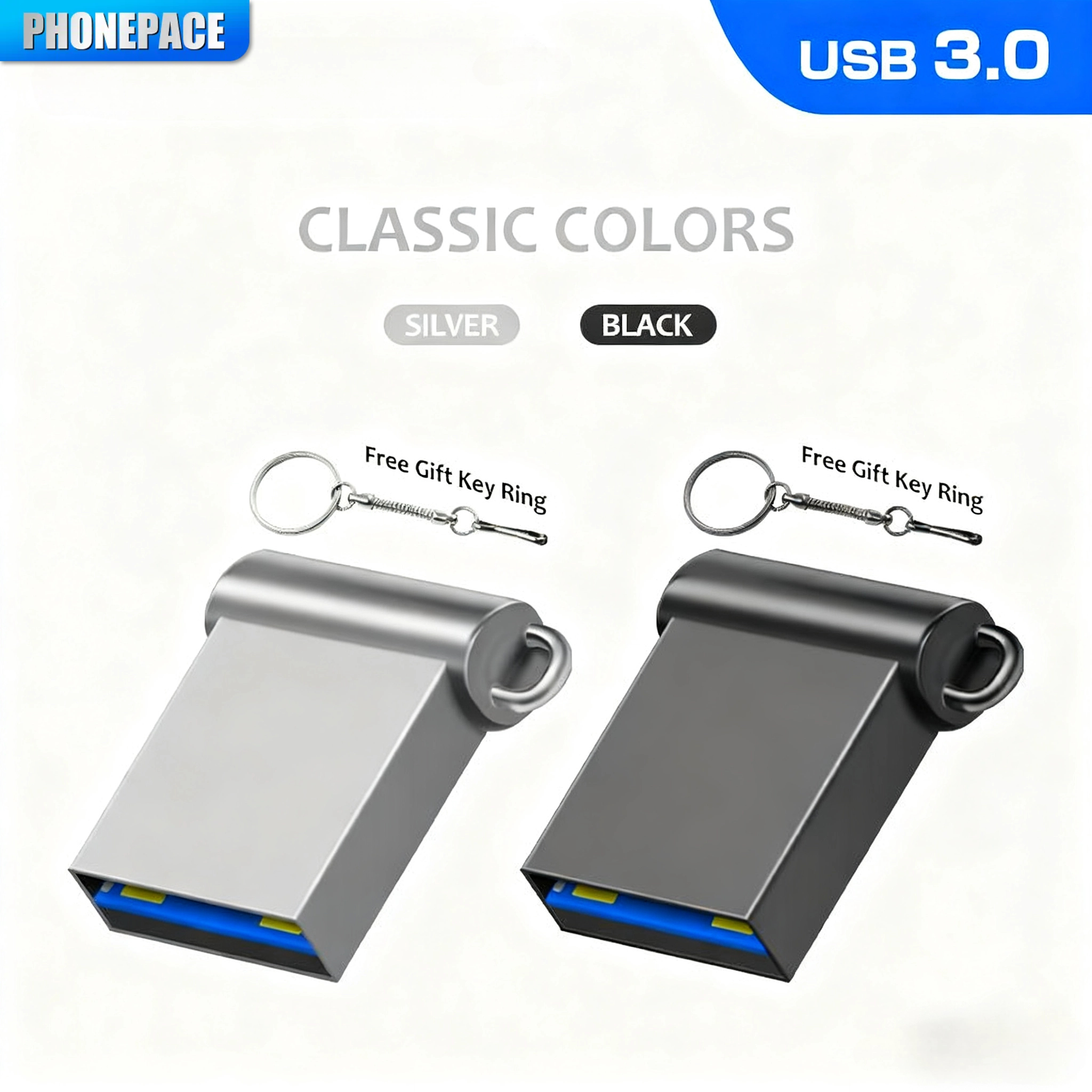 PHONEPACE USB Flash Drive High Speed 3.0 Mini Flash Pendrive 128GB 64GB 32GB 16GB Cle USB 3.0 Stick 64GB 128GB USB Storage