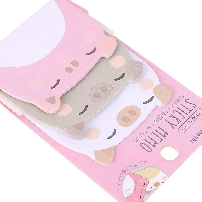 Lytwtw's-Bloc-notes adhésif Kawaii, notes autocollantes d'animaux, bloc-notes de over, fournitures scolaires de bureau, autocollant de papeterie