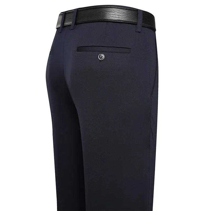Herrenhose, dehnbare Anzughose, Sommer, Frühling, lässige Business-Hose, atmungsaktiv, bequem, locker, gerade, formelle Hose